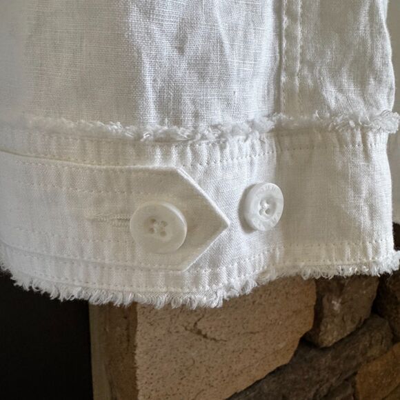 Tommy Bahama Two Palms Linen Jacket White Raw Edge Summer Coastal Timeless Small - Picture 10 of 16